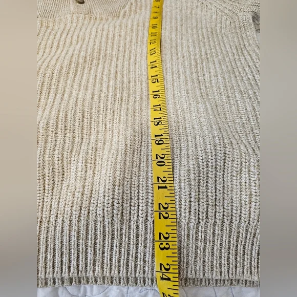 Eddie Bauer Cozy Cream Knit Henley Sweater Men's Size Large *See Spot - Picture 7 of 7